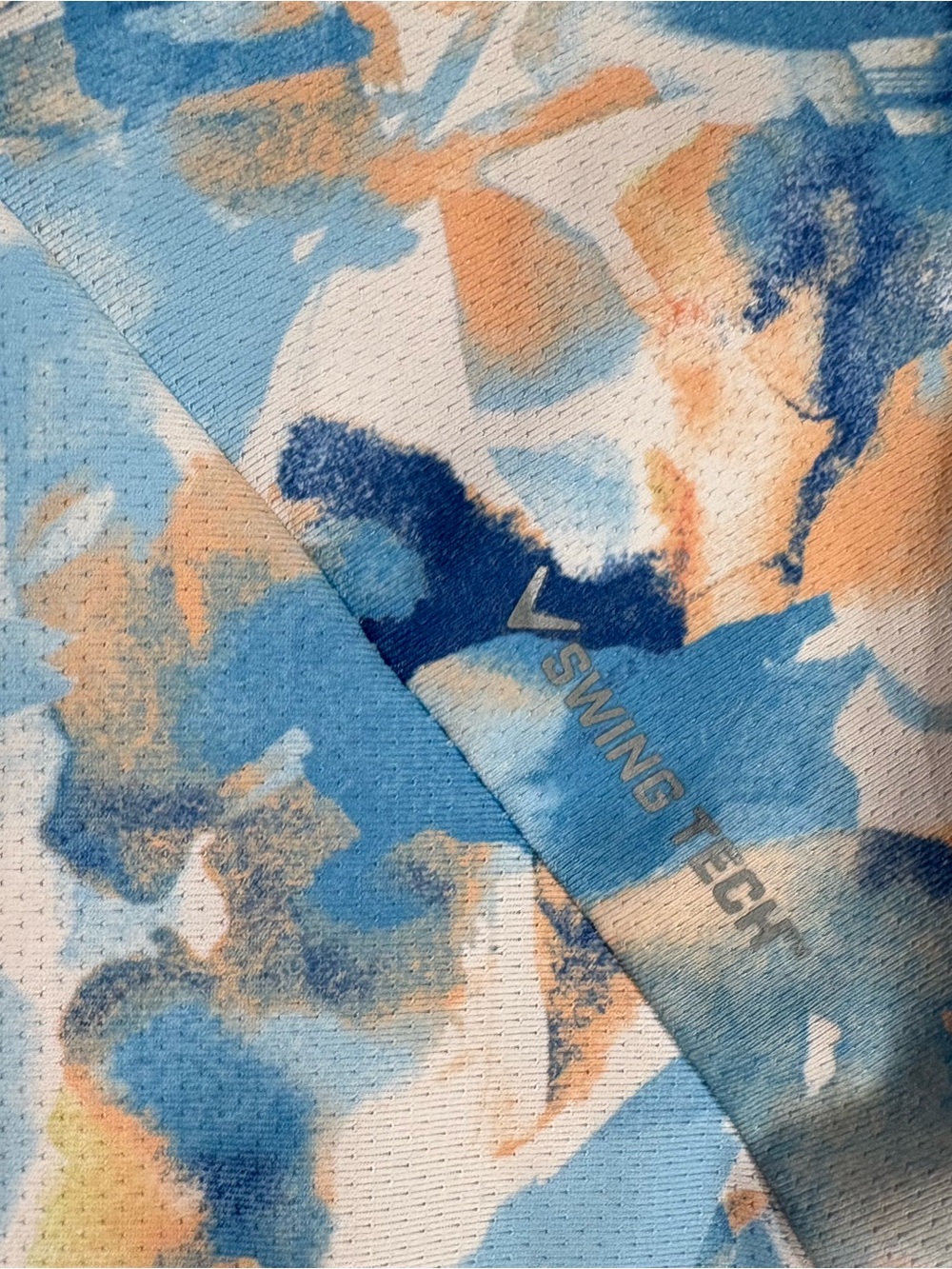 Callaway Men’s Blue & Peach Abstract Floral Opti-Dri Polo - Picture 5 of 6